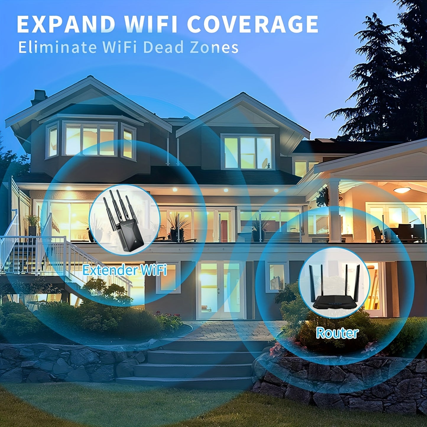 Ultra-Powerful WiFi Extender Signal Booster for 130 Devices
