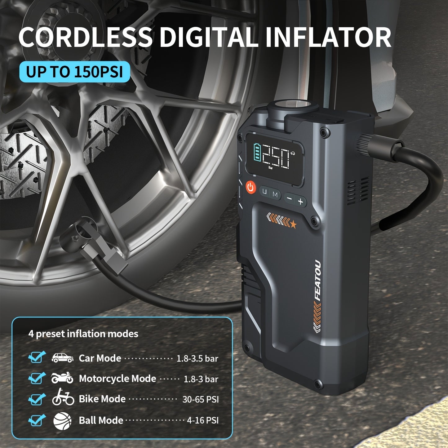 6000A Jump Starter with Air Compressor and Tire Inflator
