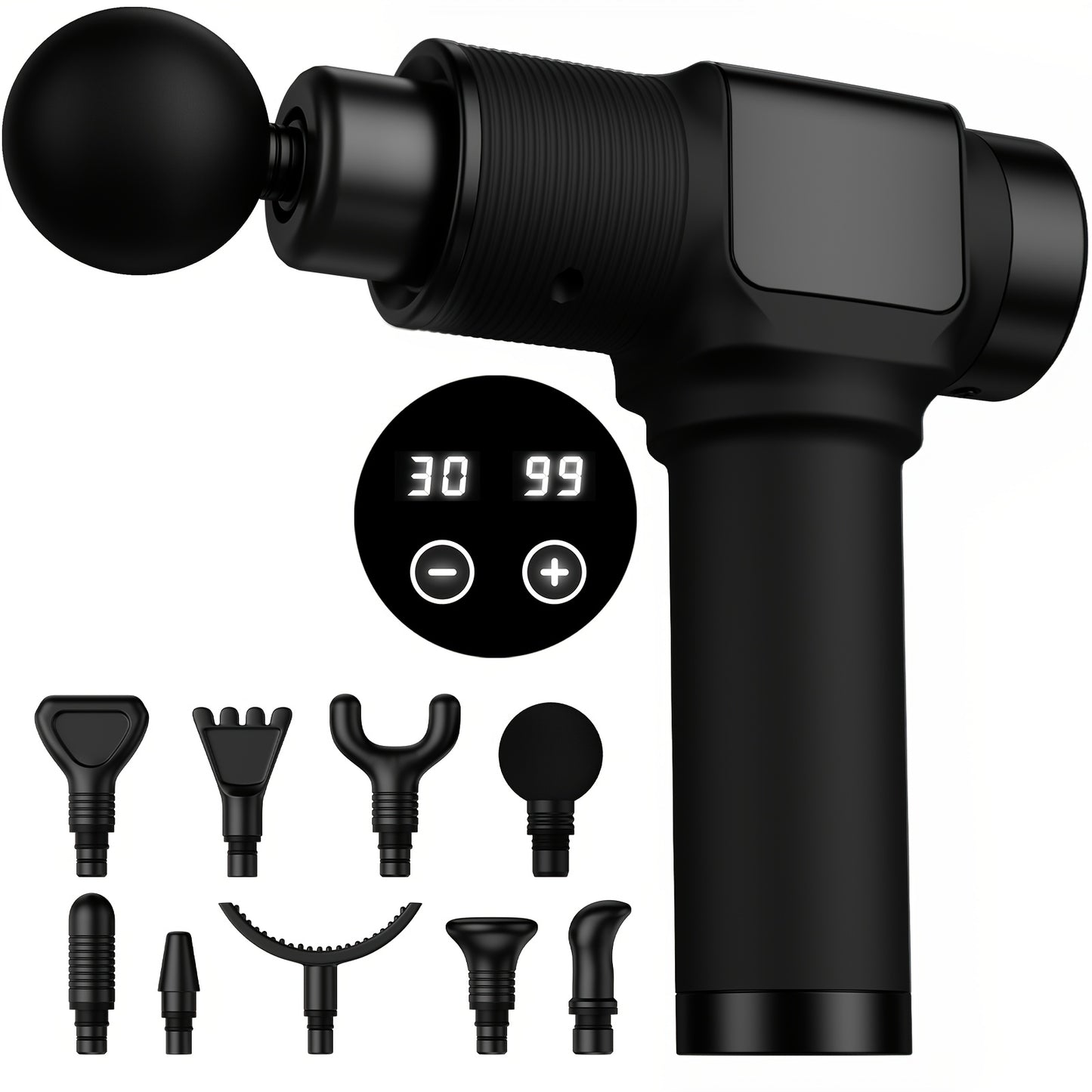 Massage Gun - Deep Tissue Massager With 30 Speeds & 9 Attachments