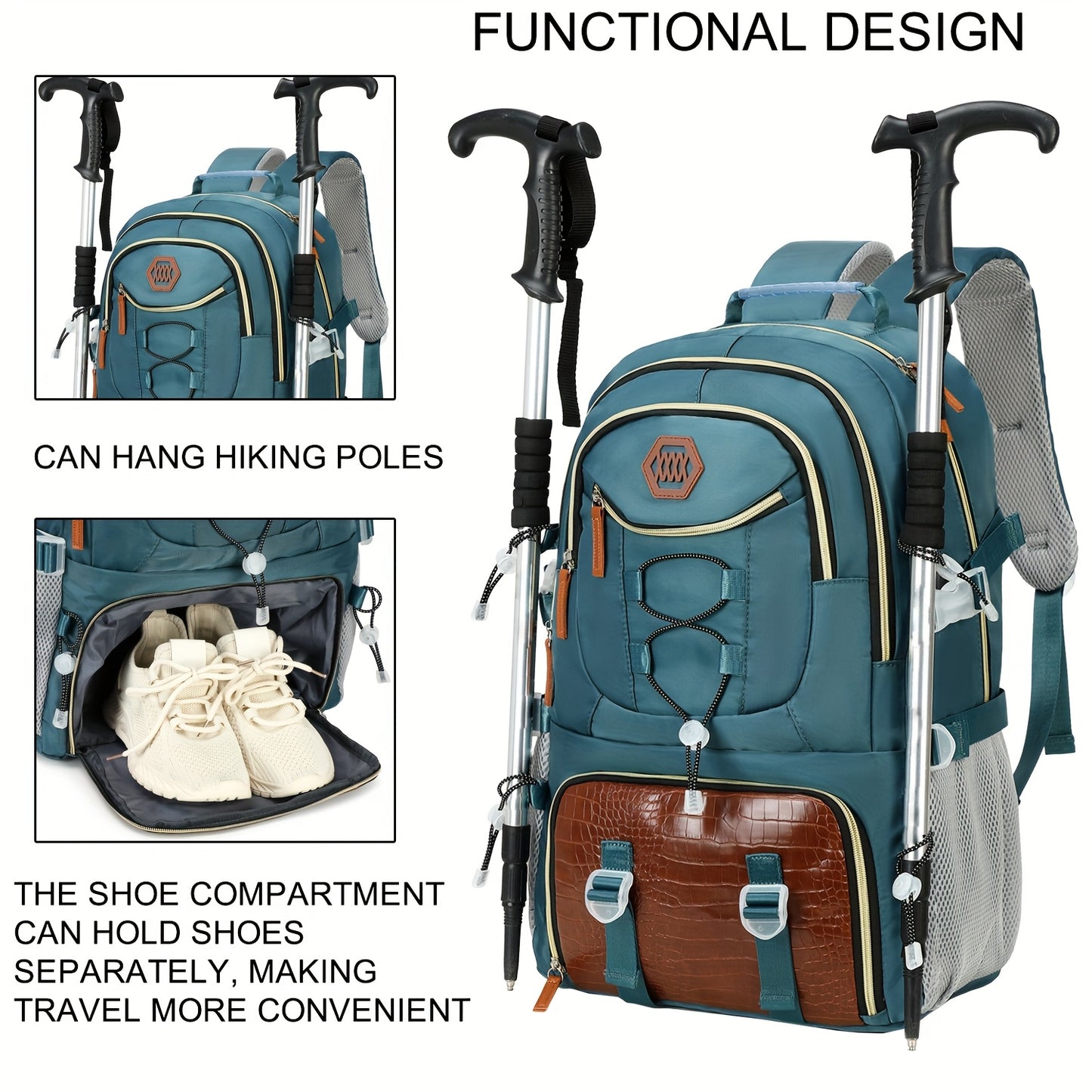 Lightweight 40L Travel Backpack with USB Charging Port