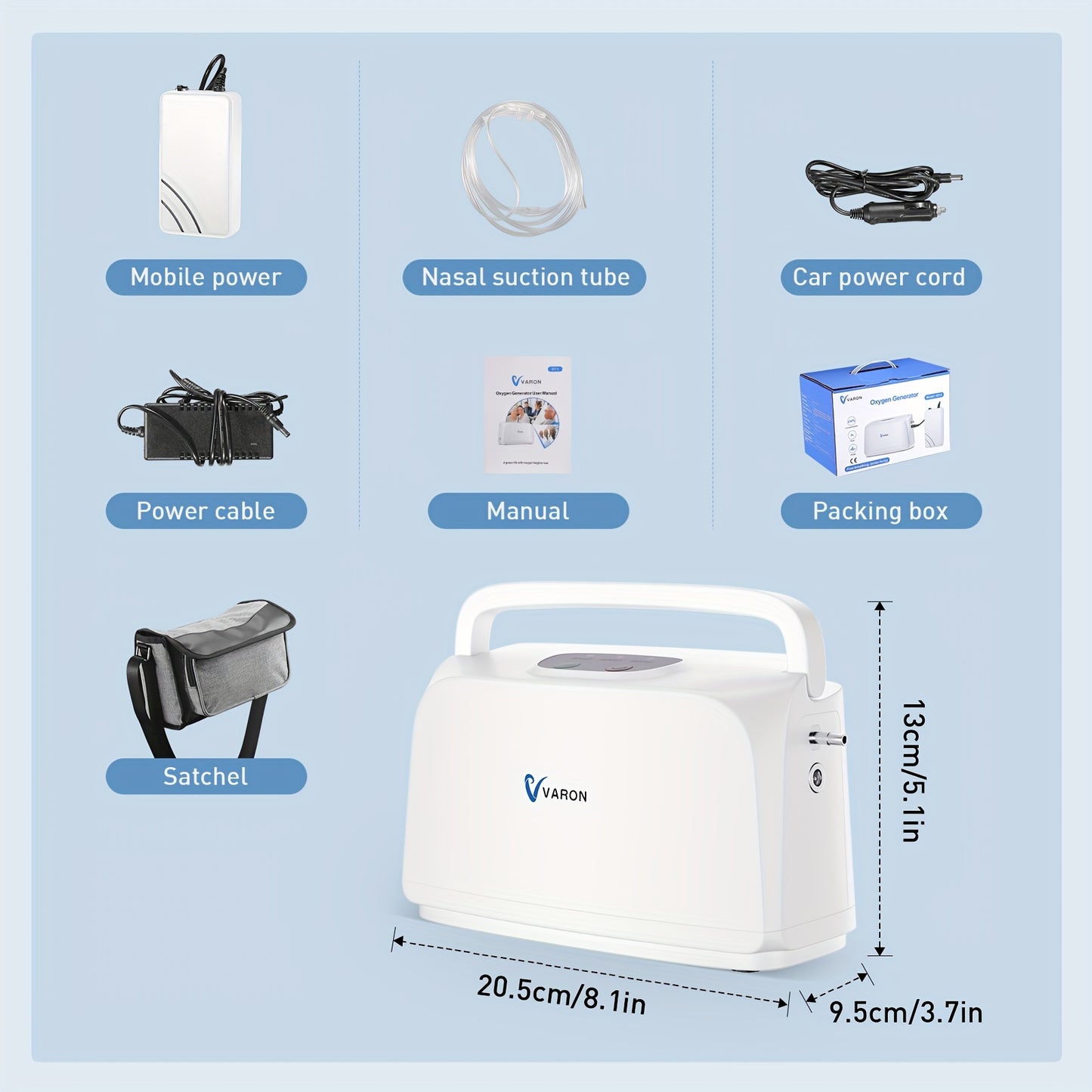 Portable Oxygen Machine, 3.3lbs for Travel, Complete Accessories