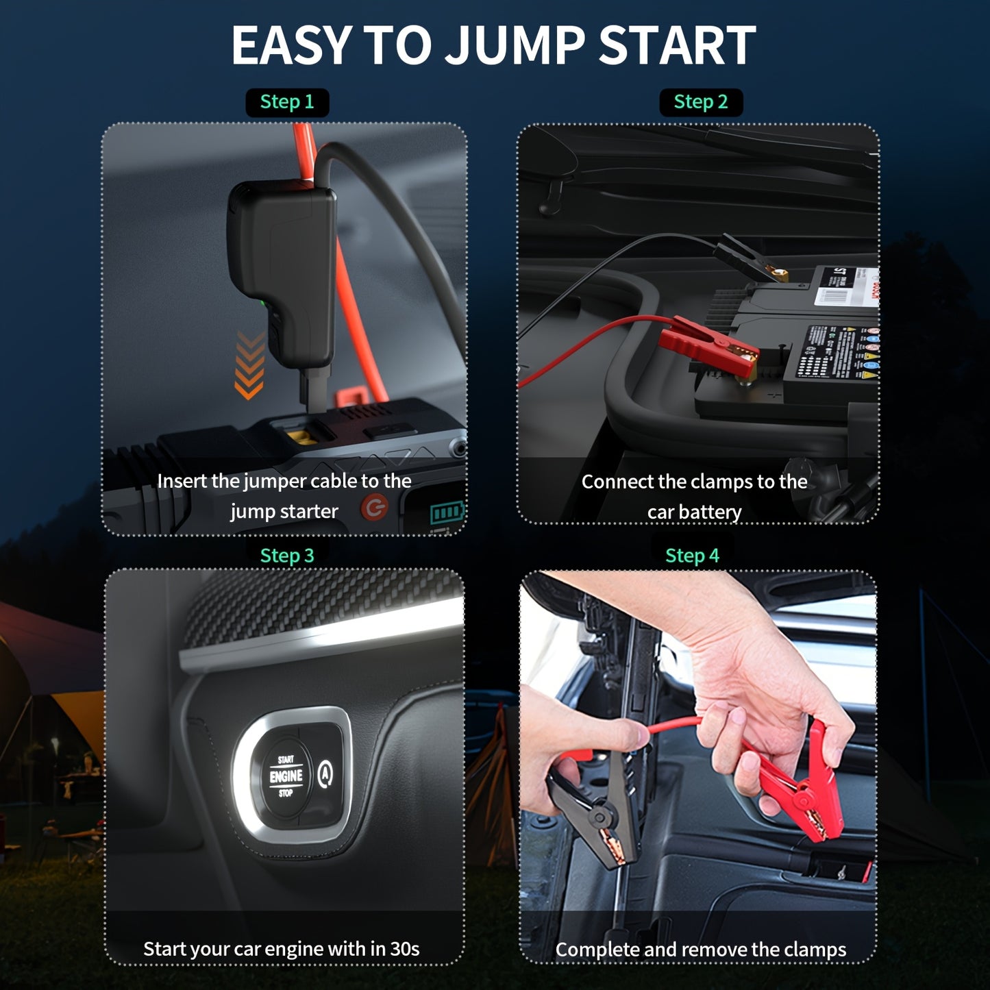 6000A Jump Starter with Air Compressor and Tire Inflator