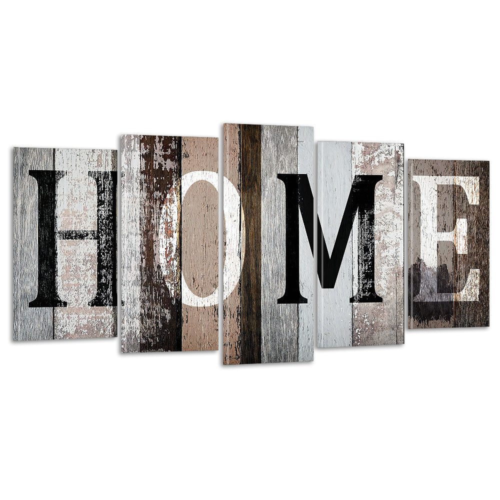 Wooden Frame Wall Hanging Decor, 5pcs Home Lettering Art