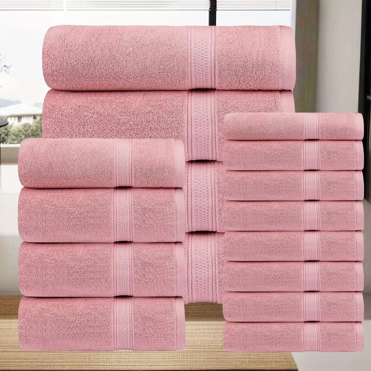 8pcs Luxurious Soft Bath Towel Set for Ultimate Comfort
