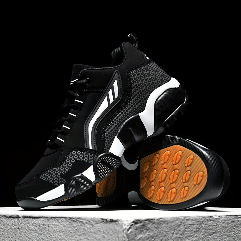 Men's Casual Sporty Sneakers with PU Upper and Rubber Sole