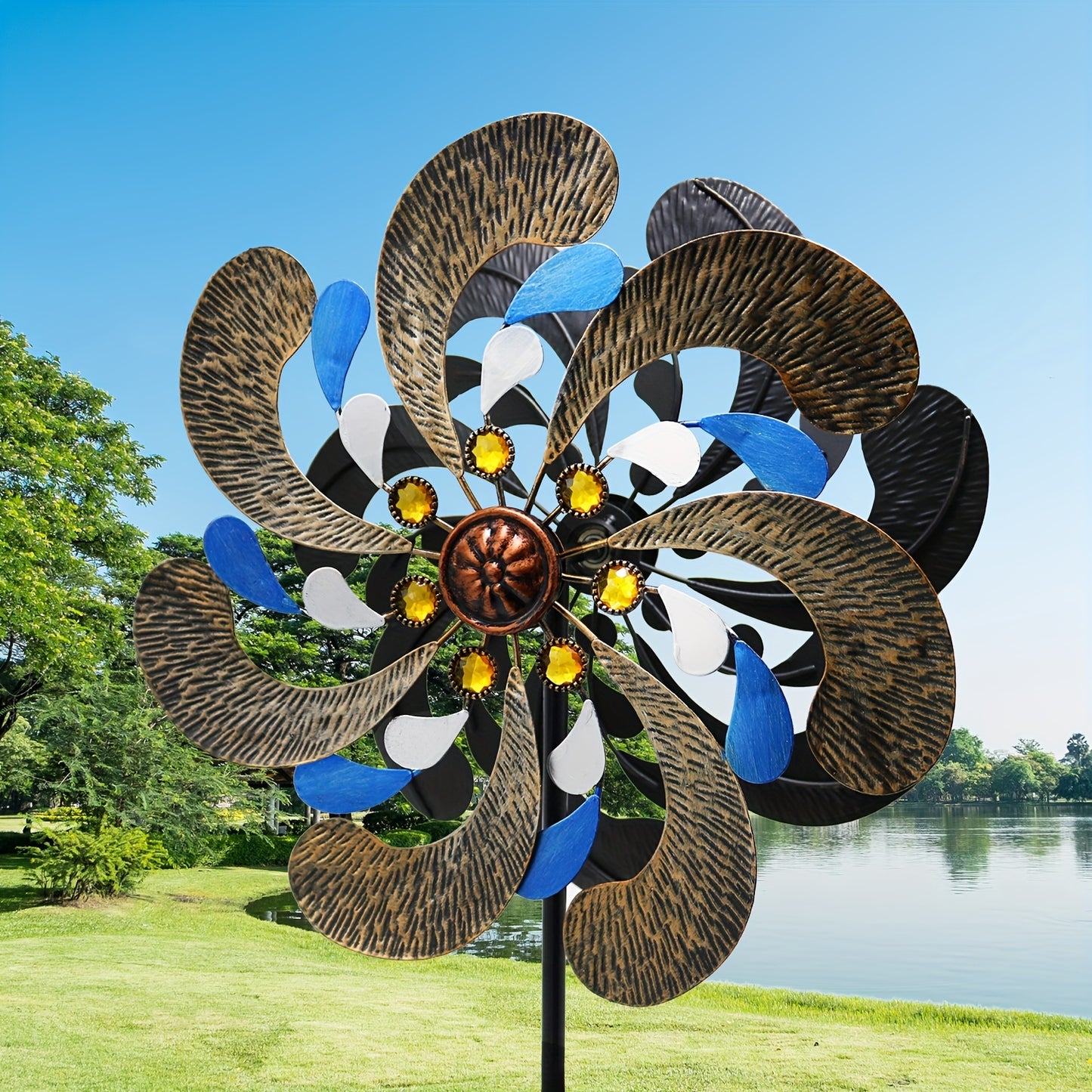 Outdoor Wind Spinner with Ground Stake No Electricity Needed