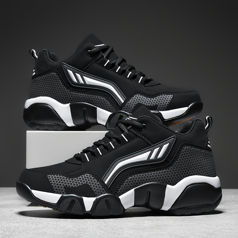 Men's Casual Sporty Sneakers with PU Upper and Rubber Sole
