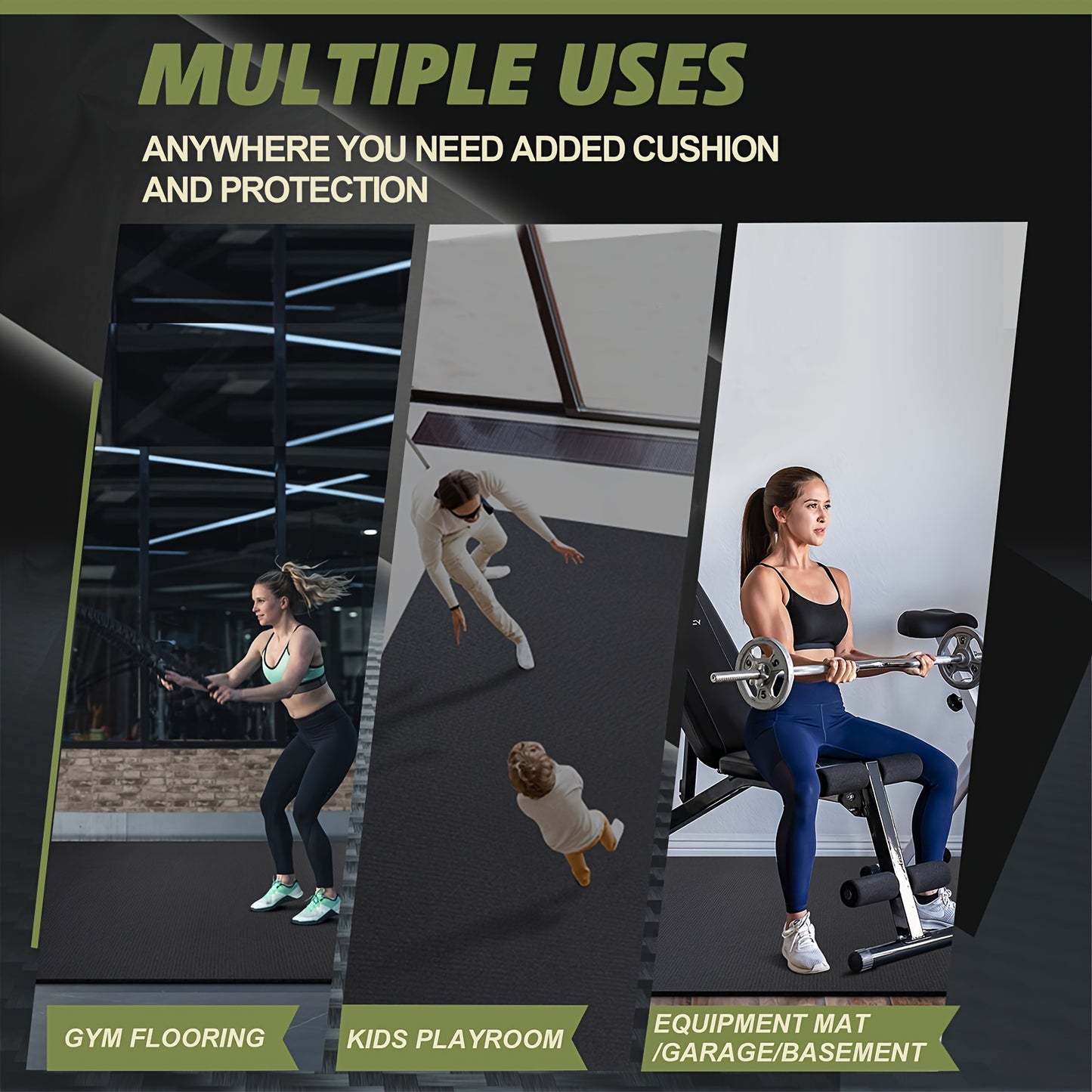 10'x6' Thick Exercise Workout Mat for Home Gym Fitness