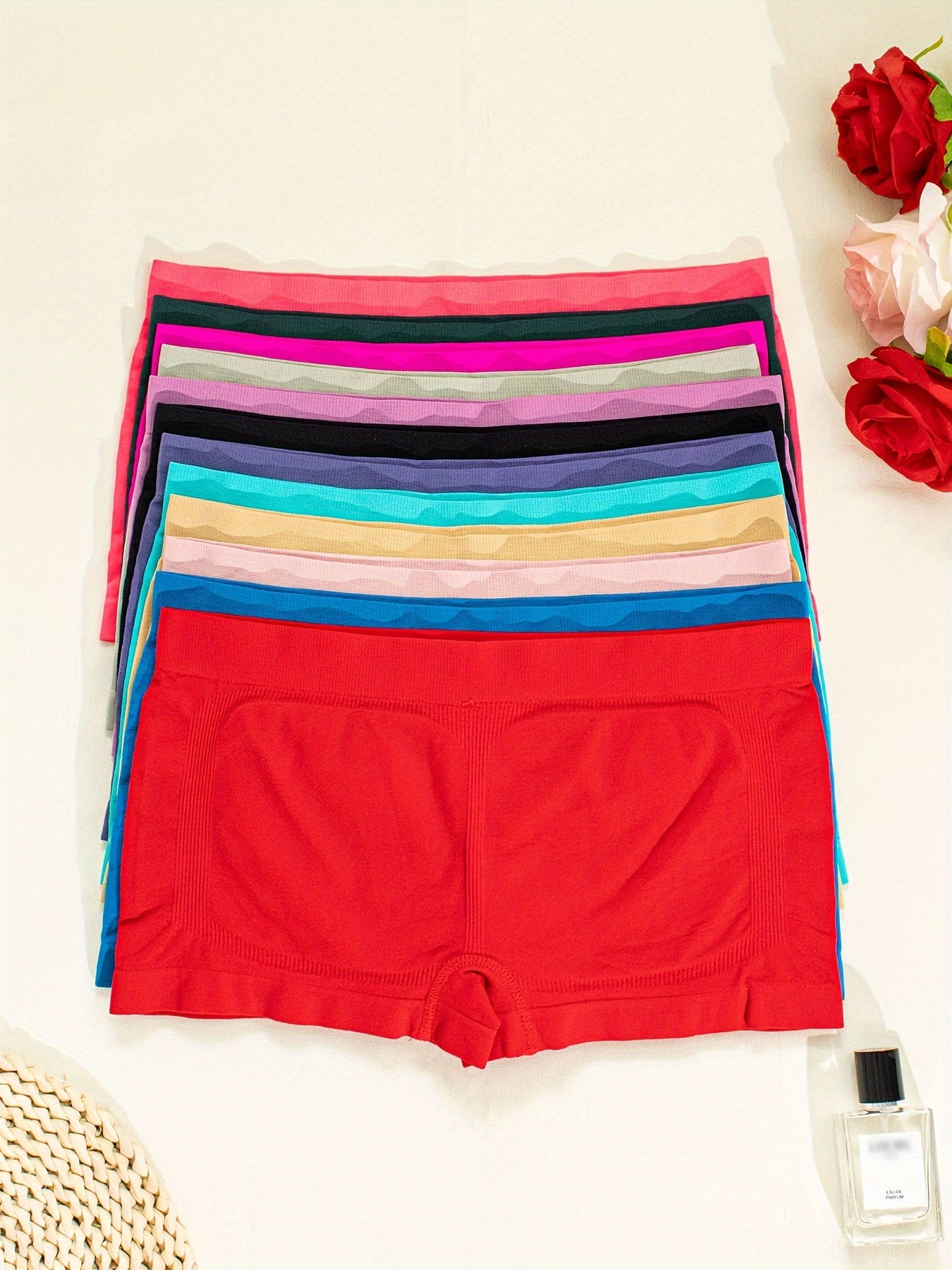 12pcs Multicolor Seamless Elastic Low Waist Hip Lifting Women Briefs