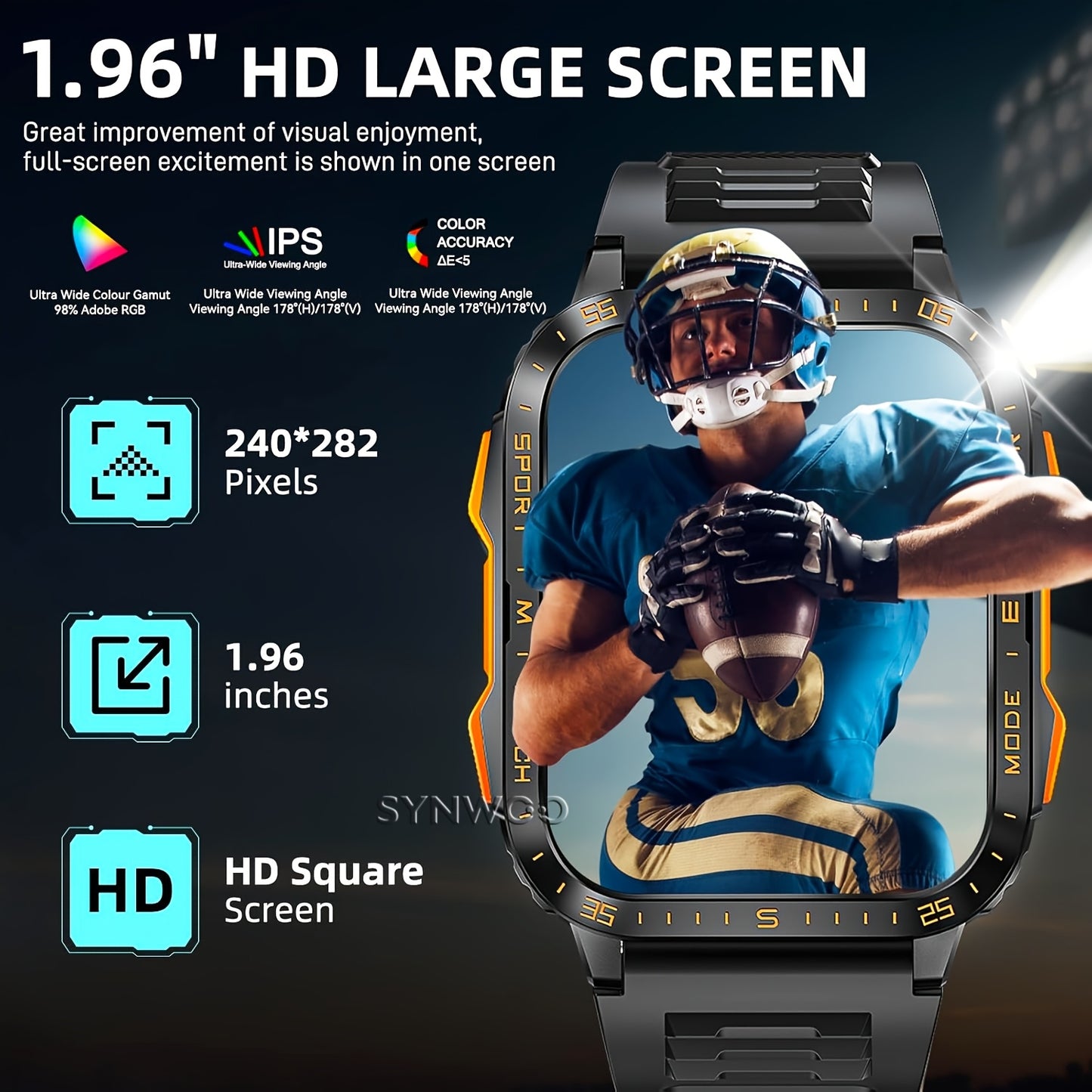 Synwoo Fashion Smartwatch with LED Flashlight and Call Function