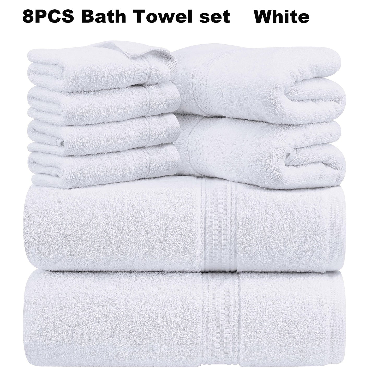 8pcs Luxurious Soft Bath Towel Set for Ultimate Comfort