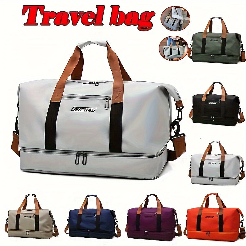 Large Capacity Travel Bag with Wet and Dry Separation Casual Outdoor Tote Women's Fitness Yoga Bag Weekend Overnight Luggage