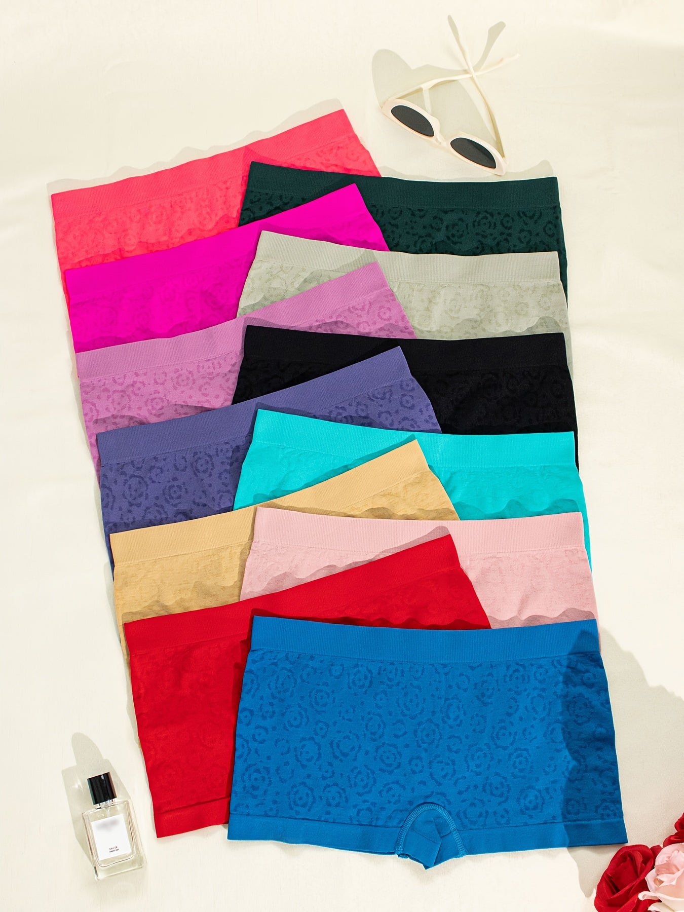 12pcs Multicolor Seamless Elastic Low Waist Hip Lifting Women Briefs
