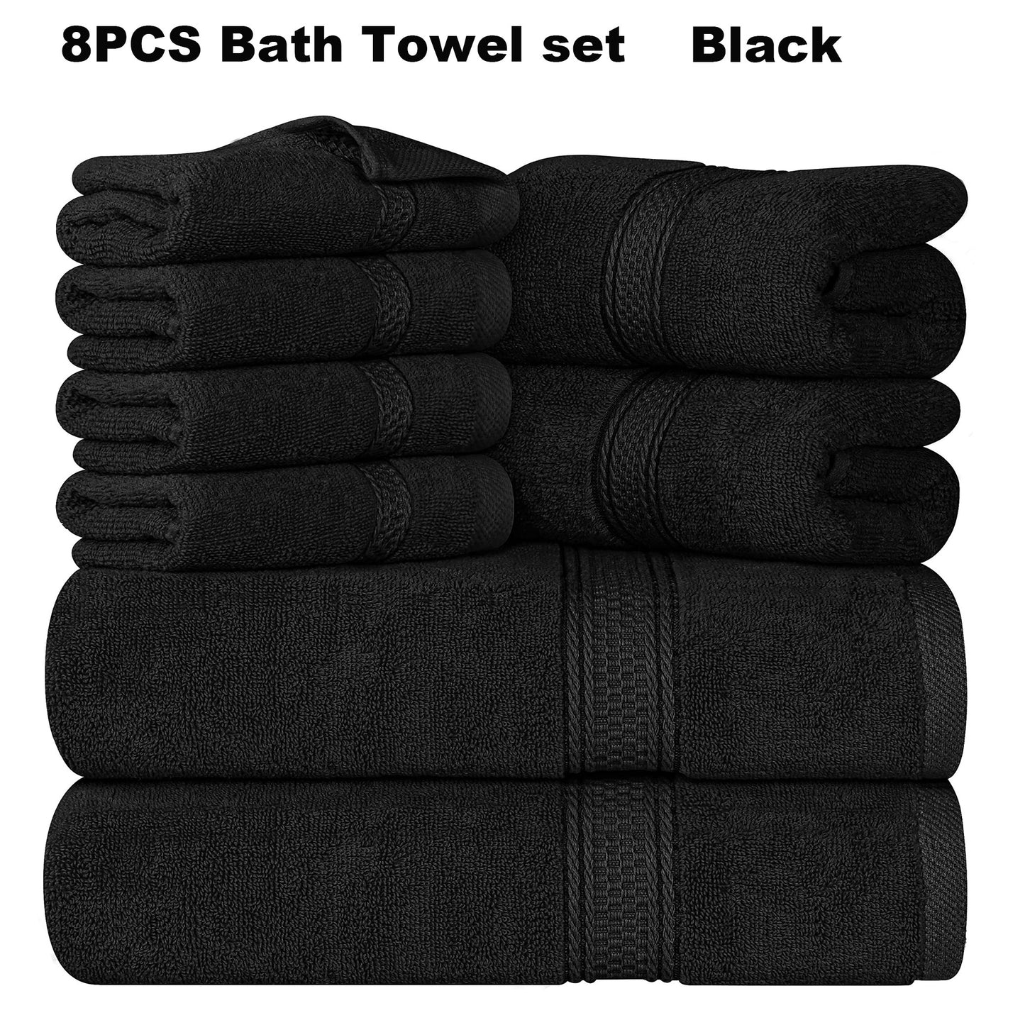 8pcs Luxurious Soft Bath Towel Set for Ultimate Comfort