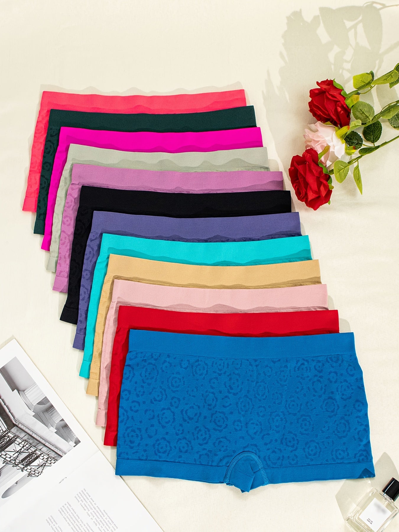 12pcs Multicolor Seamless Elastic Low Waist Hip Lifting Women Briefs