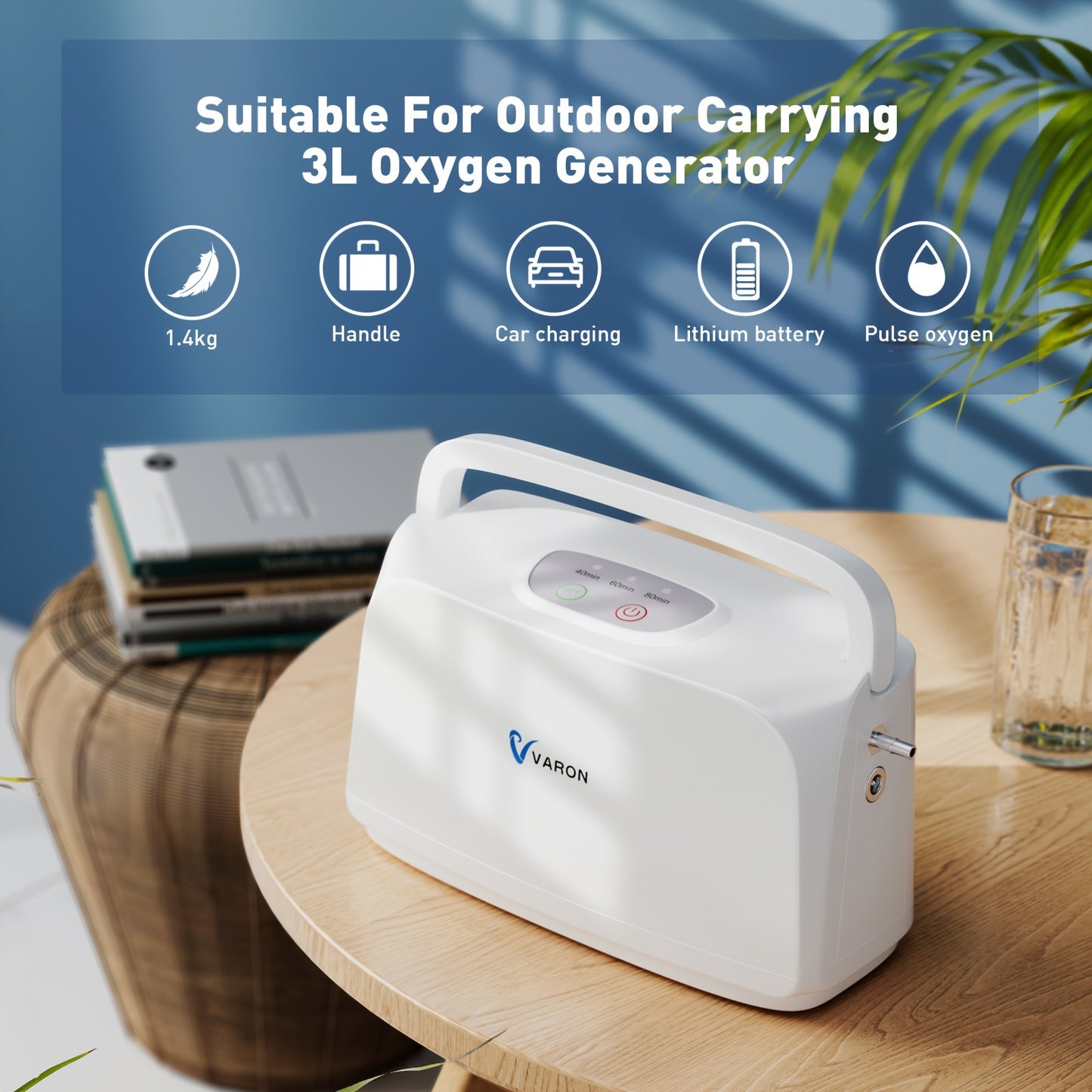 Portable Oxygen Machine, 3.3lbs for Travel, Complete Accessories