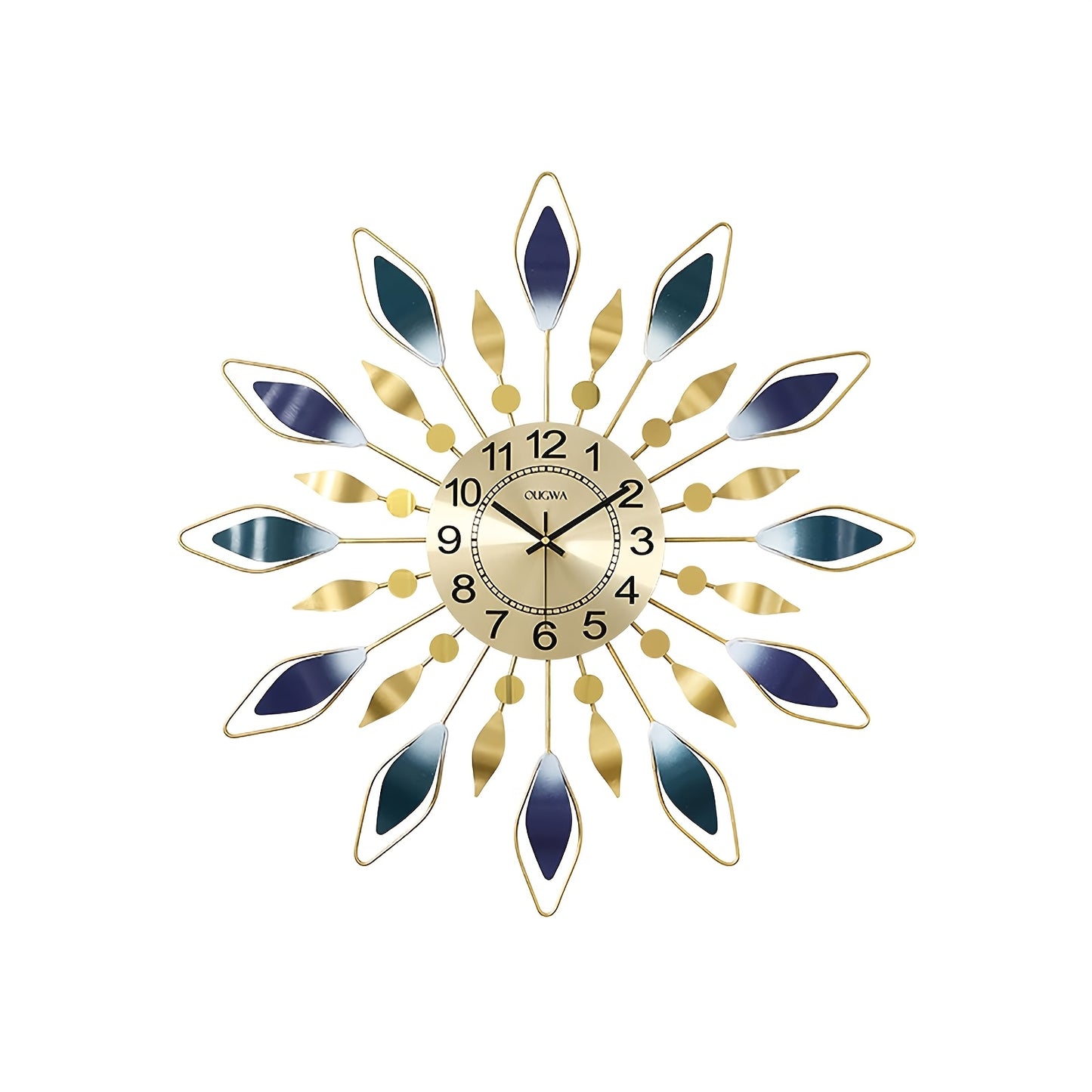 Light Luxury Medieval Silent Ticking Clock Large Metal Wall Clock Decoration Modern Home Decor for Living Room Bedroom Dining Room Office