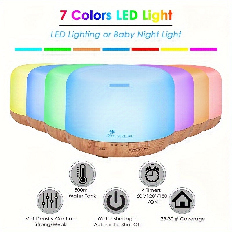 500ml Remote Control Aromatherapy Diffuser & Humidifier