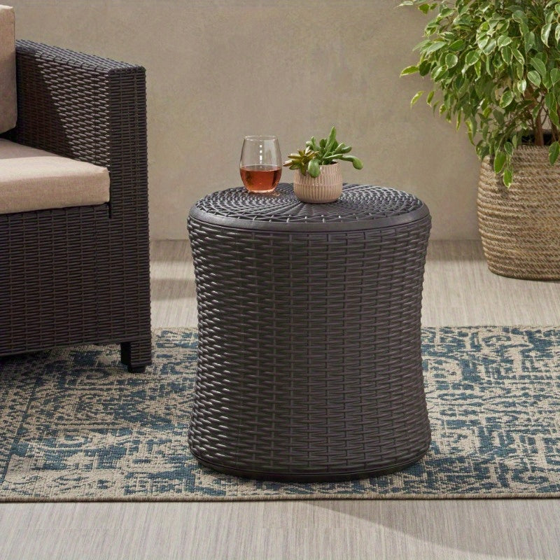Classic Brown Portable Indoor/Outdoor Patio Side Table