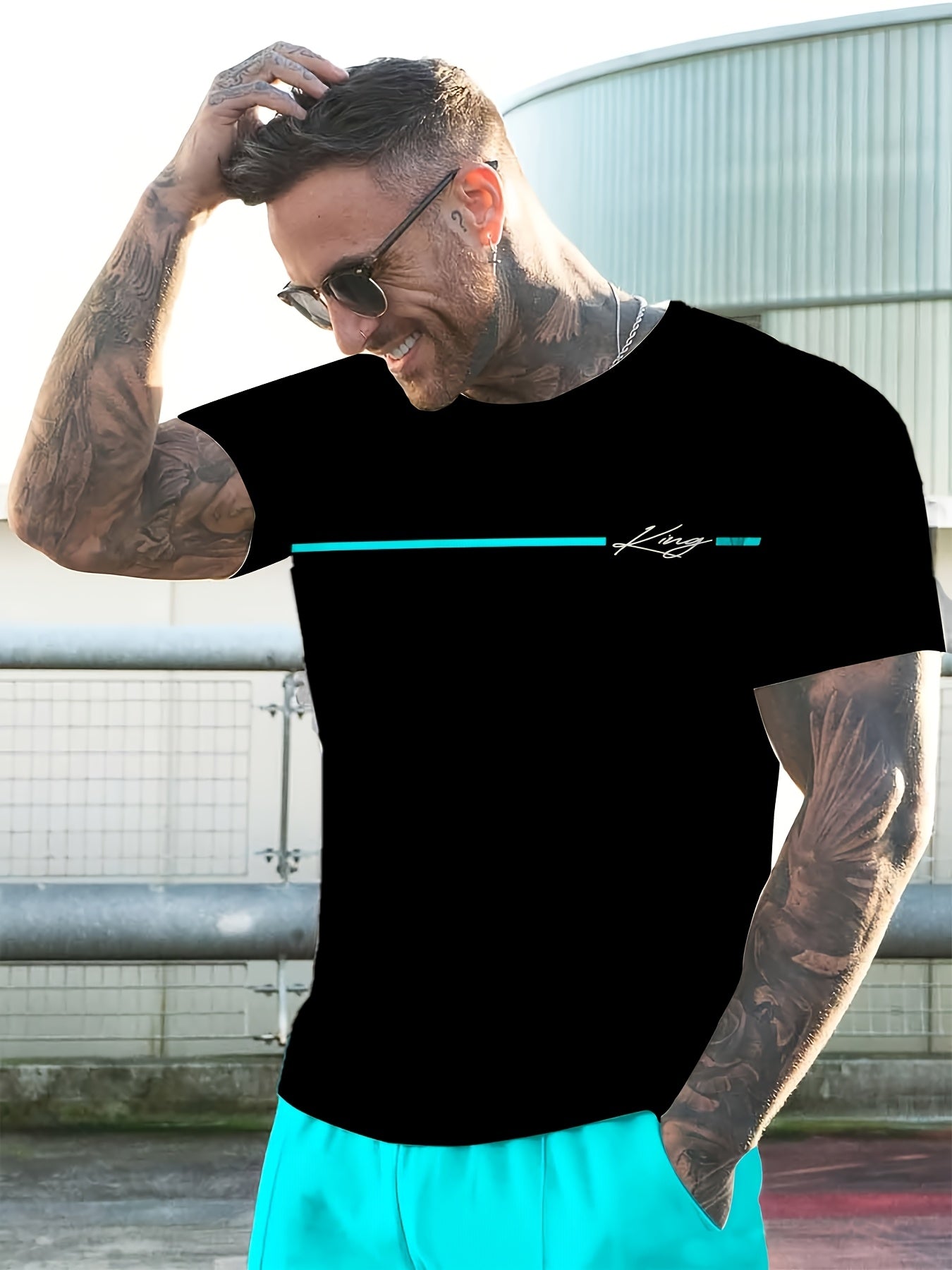 Men's New 2pcs Set - Casual Round Neck T-shirt and Shorts