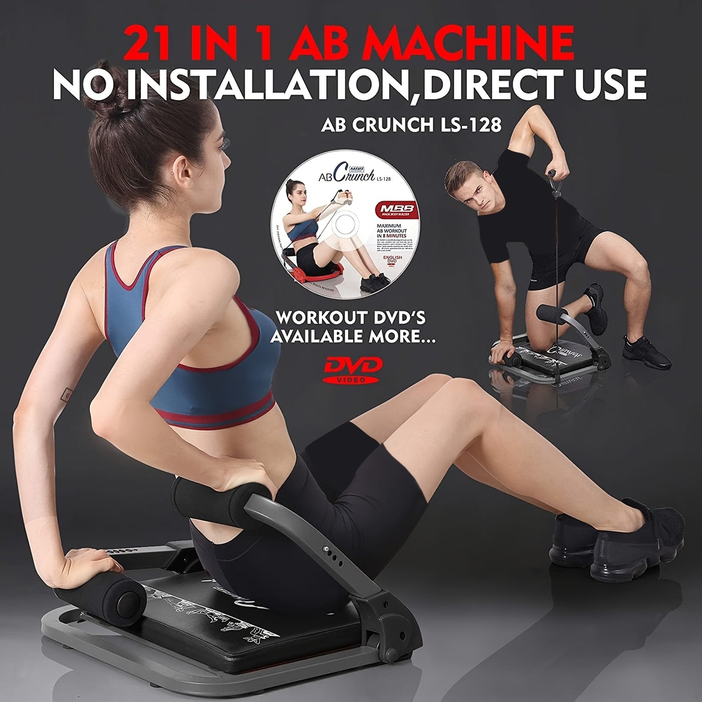 Total Body Workout Machine with Resistance Bands for Abs