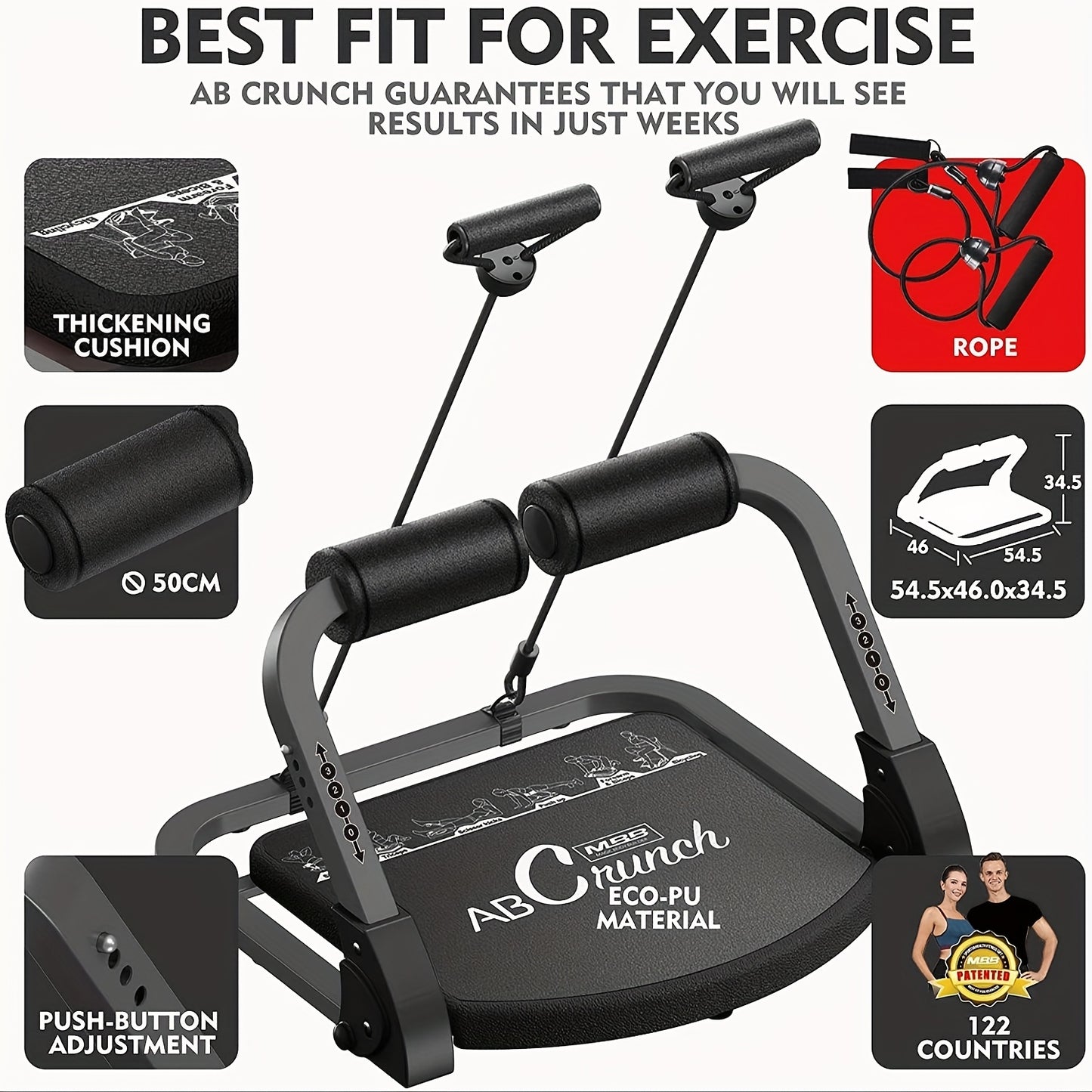 Total Body Workout Machine with Resistance Bands for Abs