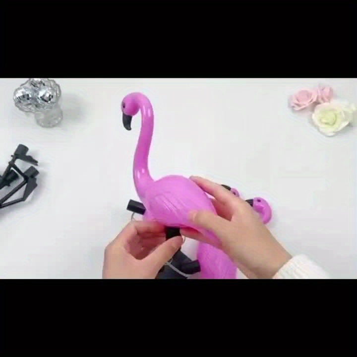 Set of 3 Flamingo Solar Lights for Outdoor Patio Decoration