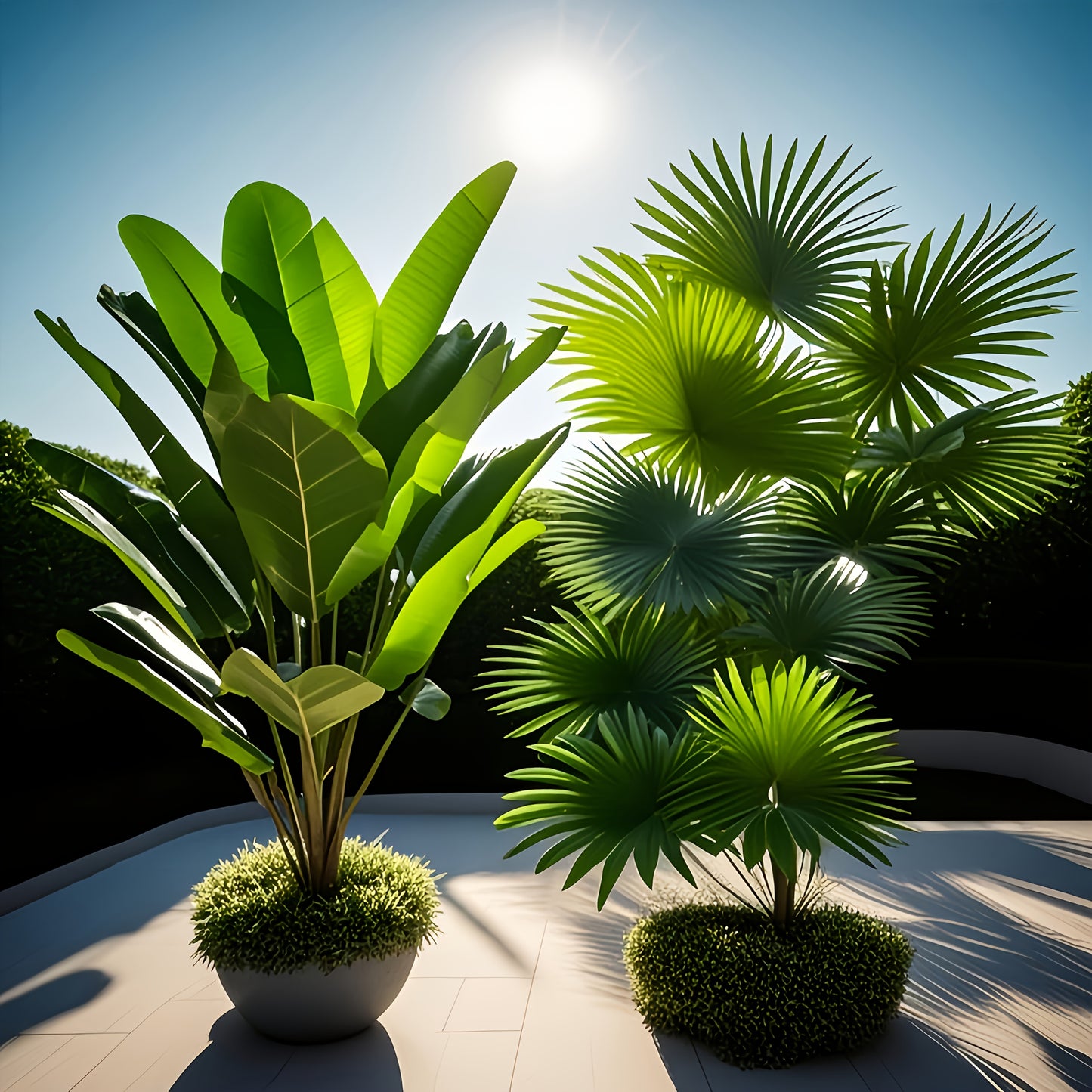 2pcs Set of Large Artificial Palm Trees for Indoor/Outdoor Decoration