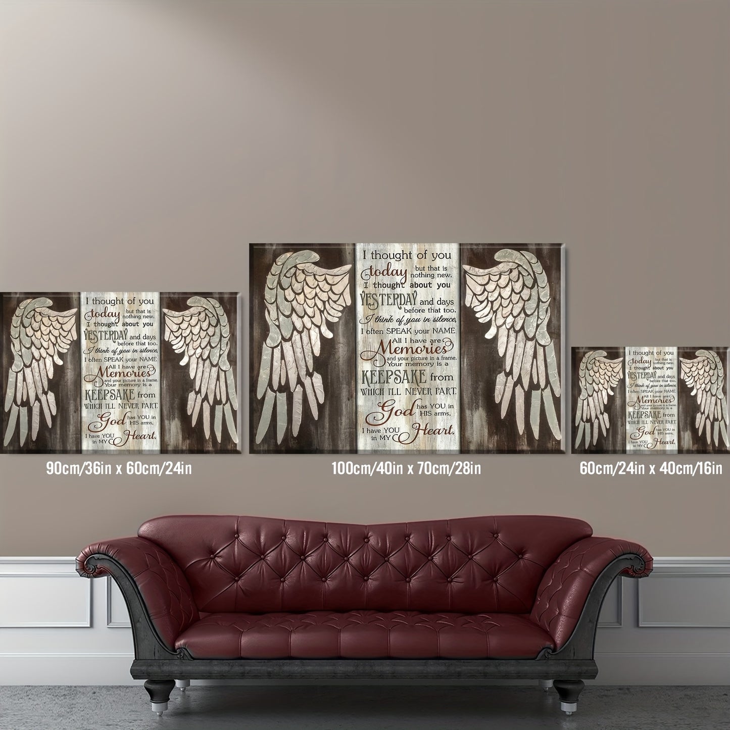 1pc Angel Wings Canvas Art Wooden Inner Frame Bedroom Frame