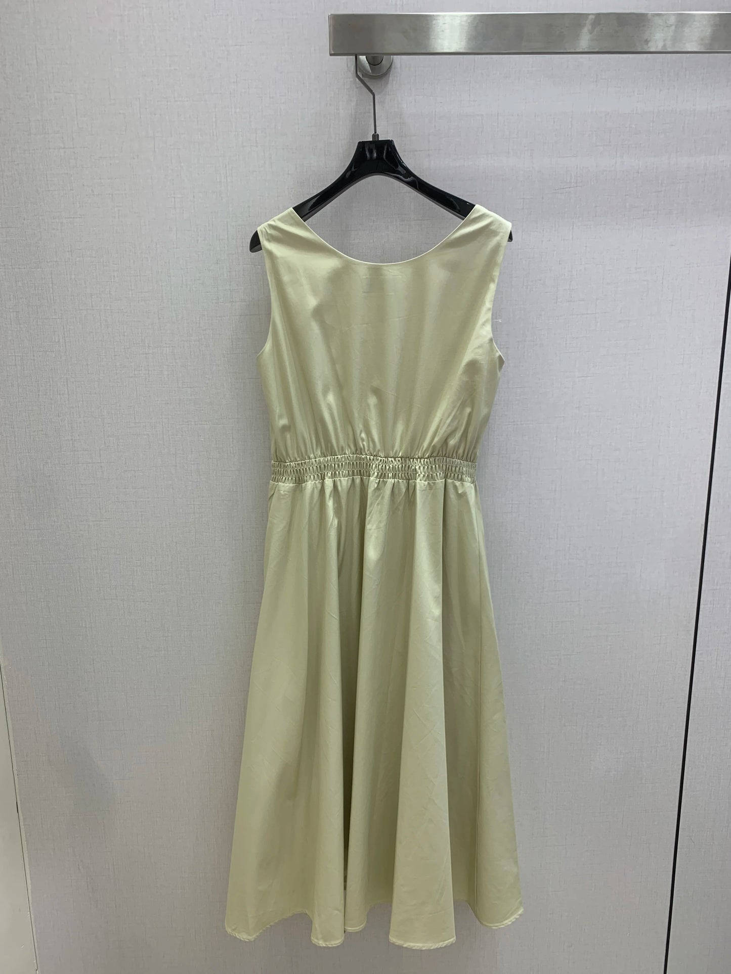 Womens Sleeveless Pleated Knit Cinched Waist Summer Dress