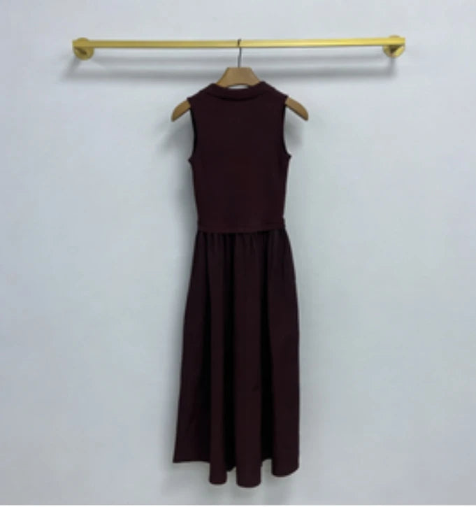 Knit Summer Women's Dress With Round Neck Delicate Texture