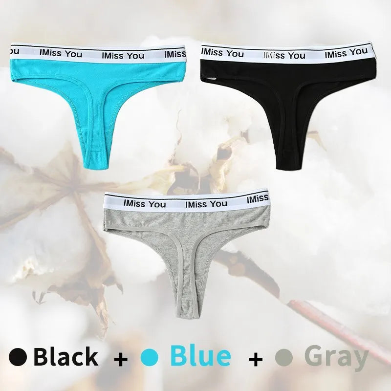 Cotton Women Thongs Low Rise Panties G String Tangas