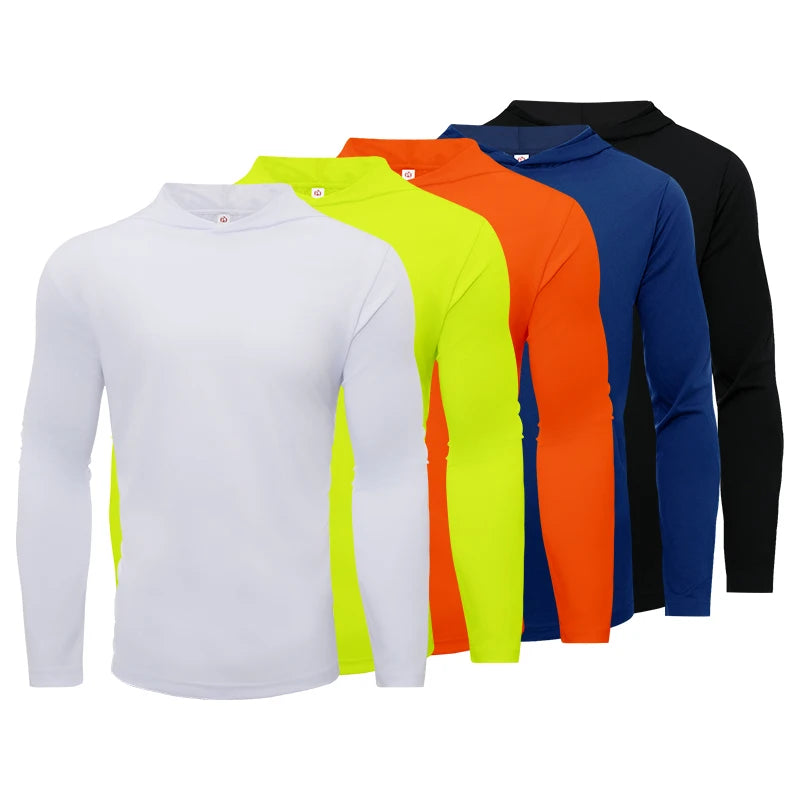 Men's Hooded Long Sleeve Sports Shirt Breathable Running