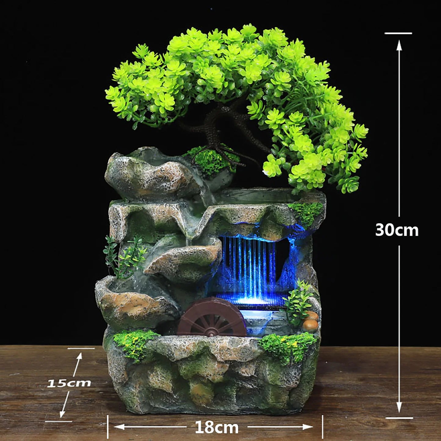 Indoor Waterfall Desktop Fountain With Changing LED Lighting
