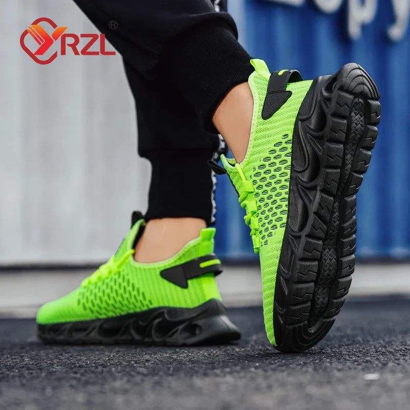 YRZL Men’s Lightweight Mesh Running Shoes Casual Sneakers for Summer Comfortable Athletic Jogging and Walking