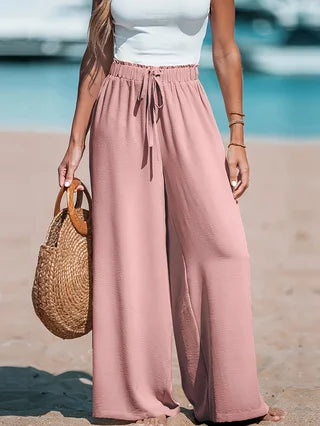 Women All Season Comfort Wide Leg Pants With Pockets