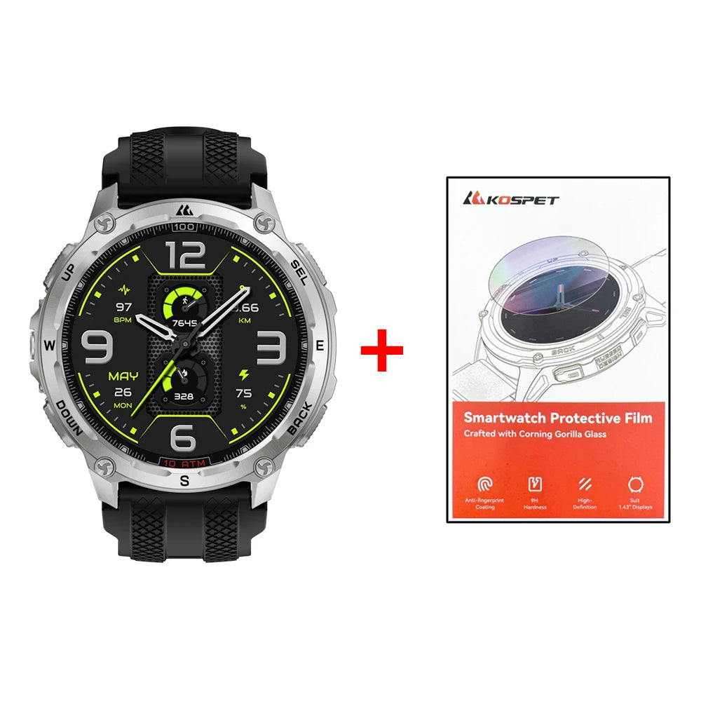 KOSPET Tank T4 Smart Watch 6Sat GPS Offline Maps 10ATM For Men