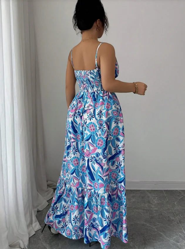Floral Camisole Dress For Daily Elegant Commute Soft Polyester