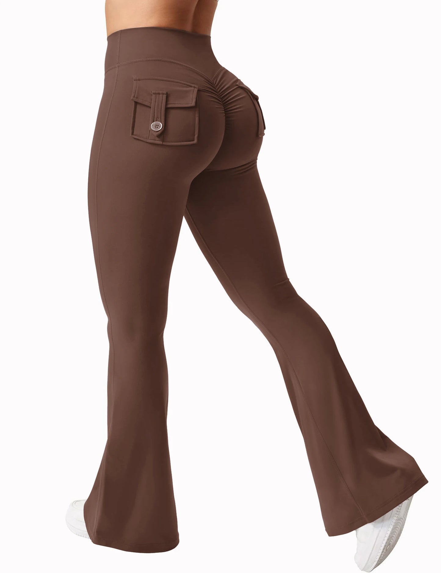 Women's Cargo Pocket Fitness Tights High-Waisted Butt Lift Yoga Pants