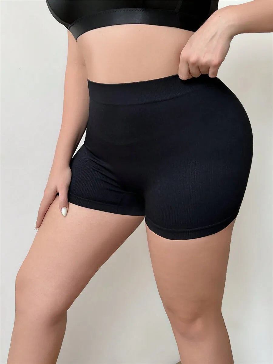 Plus Size Seamless Womens Boyshort Panties Polyester Elastane Blend