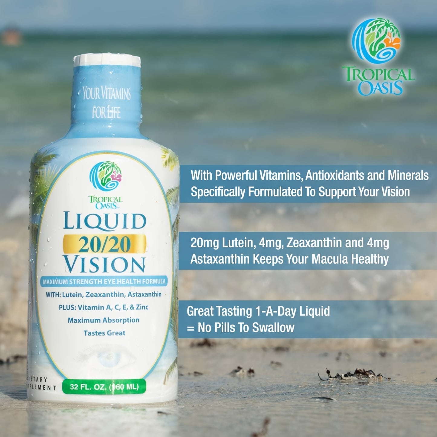 Maximum Absorption Eye Vitamin Formula Liquid 20/20 Vision No Pills