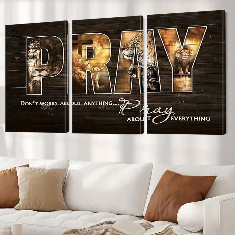 3pcs Set Renaissance Style Lion Canvas Wall Art Modern Fashion Frame Poster Print Wooden Frame Indoor Outdoor Decoration Suitable for Living Room Bedroom Bathroom Autumn Winter Theme
