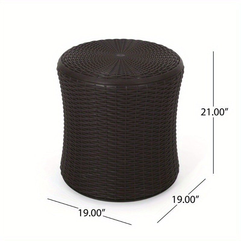 Classic Brown Portable Indoor/Outdoor Patio Side Table