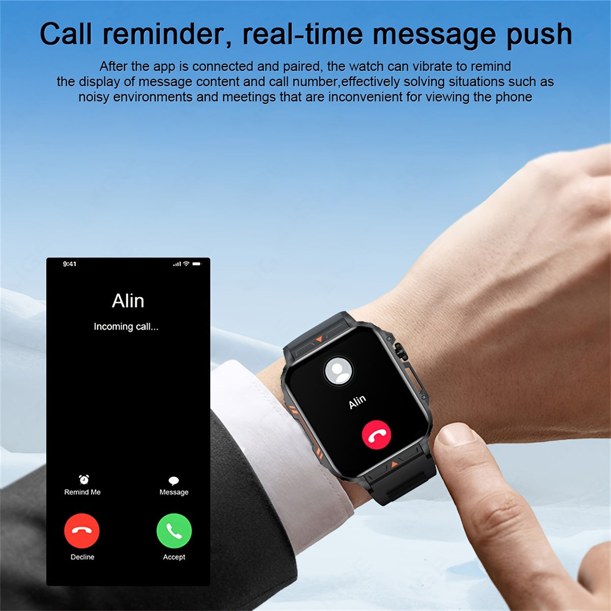 New Smart Watch Outdoor Sports Smartwatch for iPhone Android