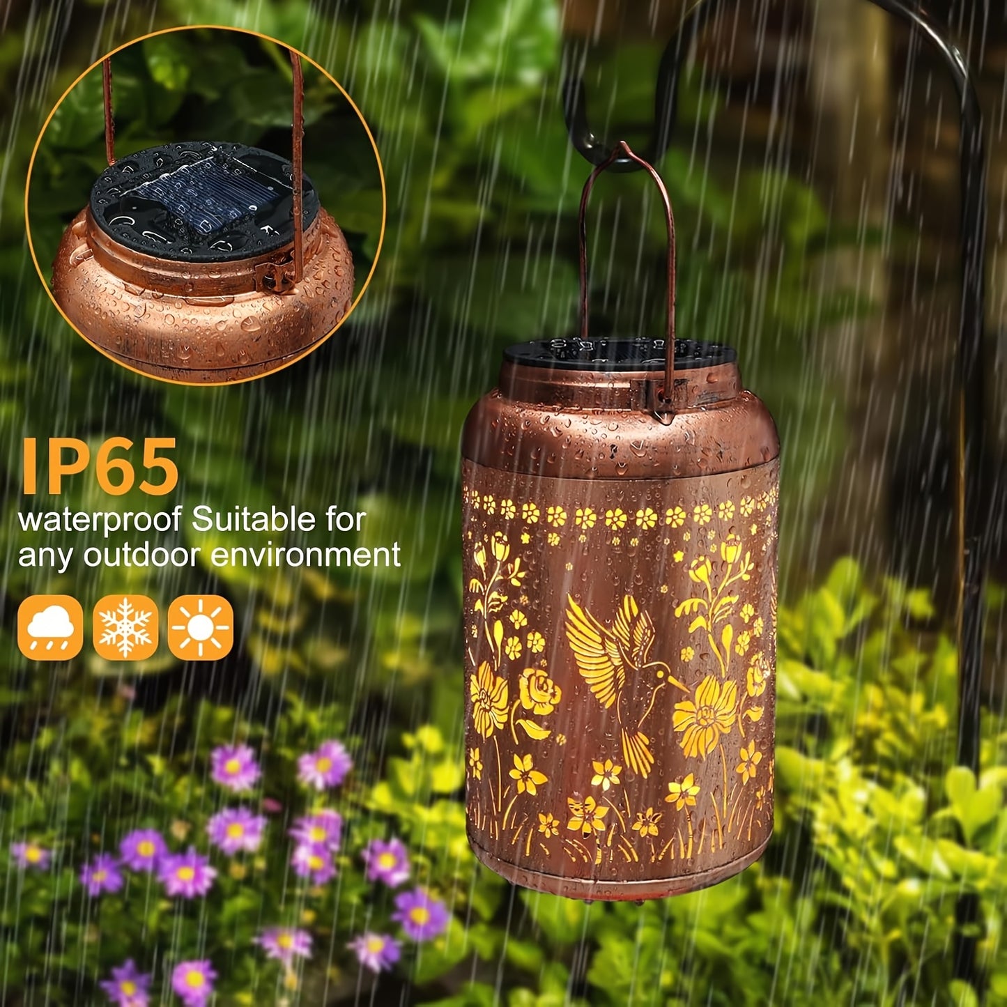 Set, Two Outdoor Metal Solar Lights, Perfect Gifts for Women
