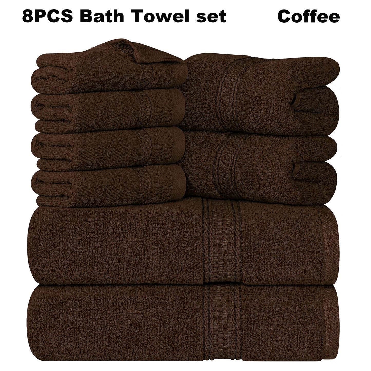 8pcs Luxurious Soft Bath Towel Set for Ultimate Comfort