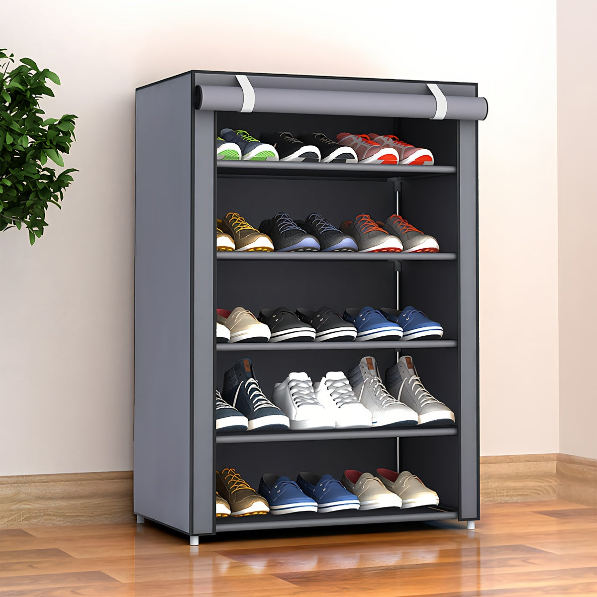 6/8/10 Tier Shoe Organizer with Nonwoven Fabric Cover Cabinet