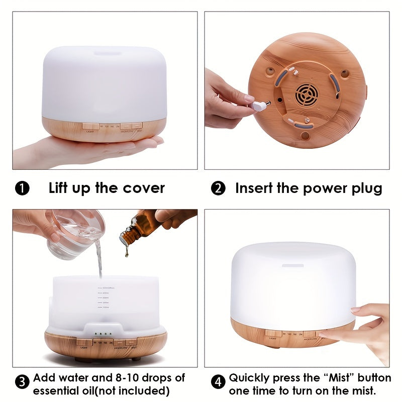 500ml Remote Control Aromatherapy Diffuser & Humidifier