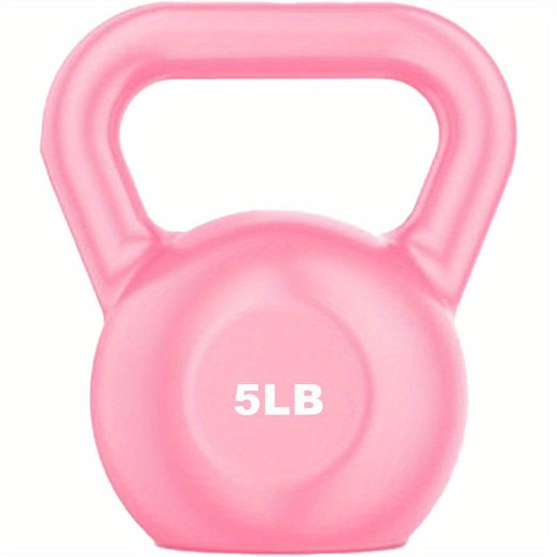 1pc 5LB Pink PE Kettlebell for Men & Women Durable Grip