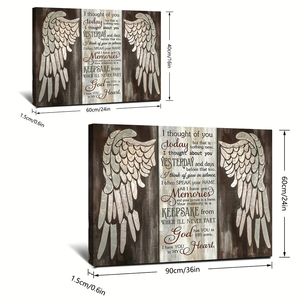 1pc Angel Wings Canvas Art Wooden Inner Frame Bedroom Frame